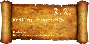 Knézy Krisztián névjegykártya